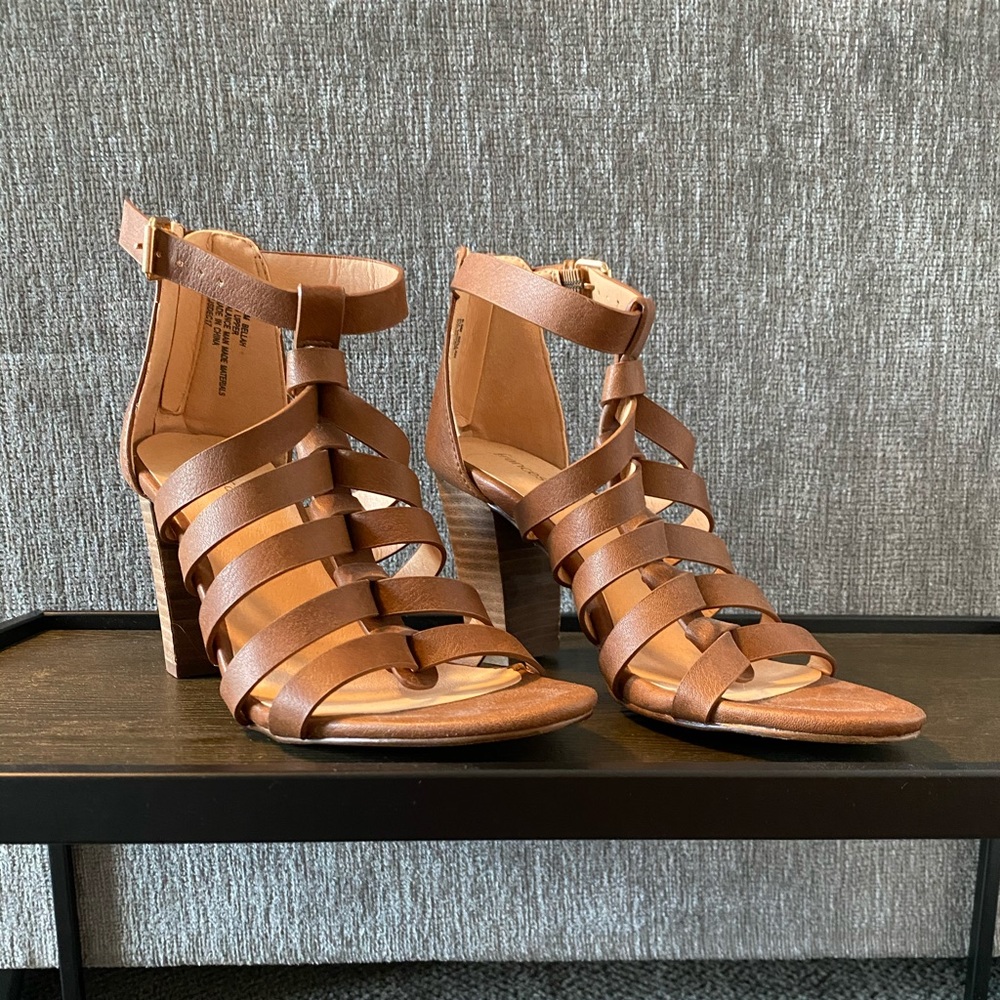 Brown leather heels